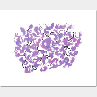 Abstract Squiggles in Purple Posters and Art